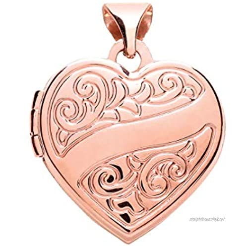 Genuine 9ct Rose Gold Patterned Heart Locket Brand New