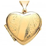 Genuine 9ct Yellow Gold Engraved Heart Family Locket Brand New