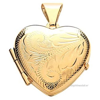 Genuine 9ct Yellow Gold Engraved Heart Locket Brand New