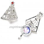 Home Wang Charms Women's Lockets Pendants5Pcs Silver Christmas Tree Zircon Pearl Cage Pendant Jewelry Making Bead Cage Aroma Essential Oil Diffuser Box for Oyster Pearl