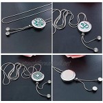 Home Wang Charms Women's Lockets Pendantsessential Oils Necklace Stainless Steel Aromatherapy Diffuser Locket Felt Pads 35.5In Adjustable Snake Chain Perfume-Np007