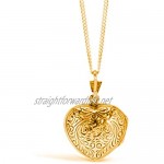 Lily Blanche Personalised December Birthstone Locket Necklace Gold Natural Blue Topaz Vintage Heart Locket Designed in Britain