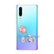Oihxse Clear Case Compatible with Huawei P30 Ultra-Thin Slim Protective Transparent Cases Soft Silicone TPU Gel Cute Elephant Bunny Design Personalised Bumper for Huawei P30 1
