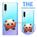 Oihxse Personalised Case Compatible with Huawei P30 Thin Slim Soft Silicone TPU Bumper Shockproof Crystal Clear Chic Design Protective Cover for Huawei P30 Panda