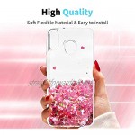 OKZone Case for Galaxy M20 Case Glitter [with HD Screen Protector] Fashioin Flowing Liquid Sparkly Bling Quicksand 3D Glitter Design TPU Protective Case for Samsung Galaxy M20 (Red Heart)