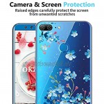 OKZone Huawei Honor 9 Lite Case with Screen Protector Cute Pattern Design Soft & Flexible TPU Ultra-Thin Shockproof Women Cover Cases for Huawei Honor 9 Lite (Blue Flowers)