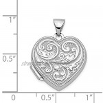 Ryan Jonathan Fine Jewelry Sterling Silver 18mm Heart with Scrolls Locket Pendant Necklace