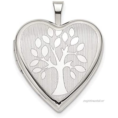 Ryan Jonathan Fine Jewelry Sterling Silver 20mm Tree Heart Locket Pendant Necklace