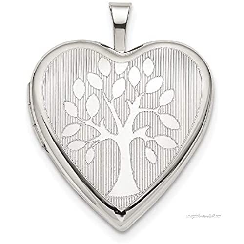 Ryan Jonathan Fine Jewelry Sterling Silver 20mm Tree Heart Locket Pendant Necklace
