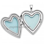 Ryan Jonathan Fine Jewelry Sterling Silver 20mm with Enameled Rose Heart Locket Necklace 18