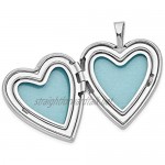 Ryan Jonathan Fine Jewelry Sterling Silver 21mm Brushed/Polish Cross Enameled Clover Heart Locket Pendant Necklace