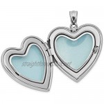 Ryan Jonathan Fine Jewelry Sterling Silver 24mm Swirl Design Heart Locket Pendant Necklace