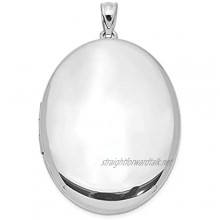 Ryan Jonathan Fine Jewelry Sterling Silver 34mm Oval Locket Pendant Necklace