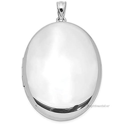 Ryan Jonathan Fine Jewelry Sterling Silver 34mm Oval Locket Pendant Necklace