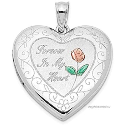 Ryan Jonathan Fine Jewelry Sterling Silver Epoxy Rose Ash Holder Heart Locket Pendant Necklace