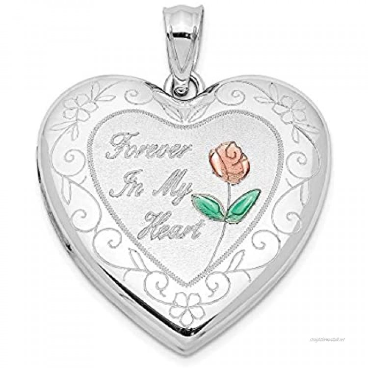 Ryan Jonathan Fine Jewelry Sterling Silver Epoxy Rose Ash Holder Heart Locket Pendant Necklace