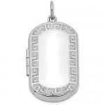 Ryan Jonathan Fine Jewelry Sterling Silver Greek Key Border Rectangular Locket Pendant Necklace