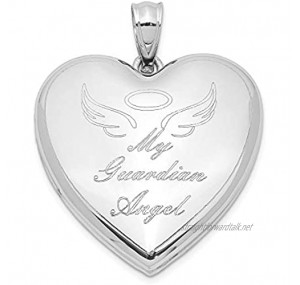Ryan Jonathan Fine Jewelry Sterling Silver Guardian Angel Ash Holder Heart Locket Pendant Necklace