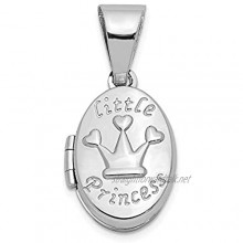 Ryan Jonathan Fine Jewelry Sterling Silver Little Princess 16mm Oval Locket Pendant Necklace