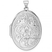 Ryan Jonathan Fine Jewelry Sterling Silver Oval Locket Pendant Necklace