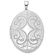 Ryan Jonathan Fine Jewelry Sterling Silver Oval Scroll 6-Frame Locket Pendant Necklace