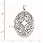 Ryan Jonathan Fine Jewelry Sterling Silver Oval Scroll Locket Pendant Necklace