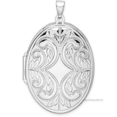 Ryan Jonathan Fine Jewelry Sterling Silver Oval Scroll Locket Pendant Necklace