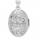 Ryan Jonathan Fine Jewelry Sterling Silver Scroll Oval Locket Pendant Necklace