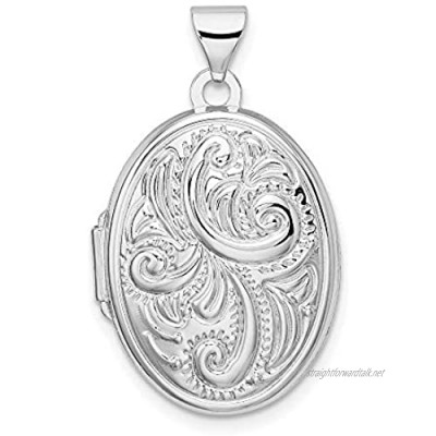 Ryan Jonathan Fine Jewelry Sterling Silver Scroll Oval Locket Pendant Necklace
