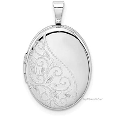 Ryan Jonathan Fine Jewelry Sterling Silver Swirls 19mm Oval Locket Pendant Necklace