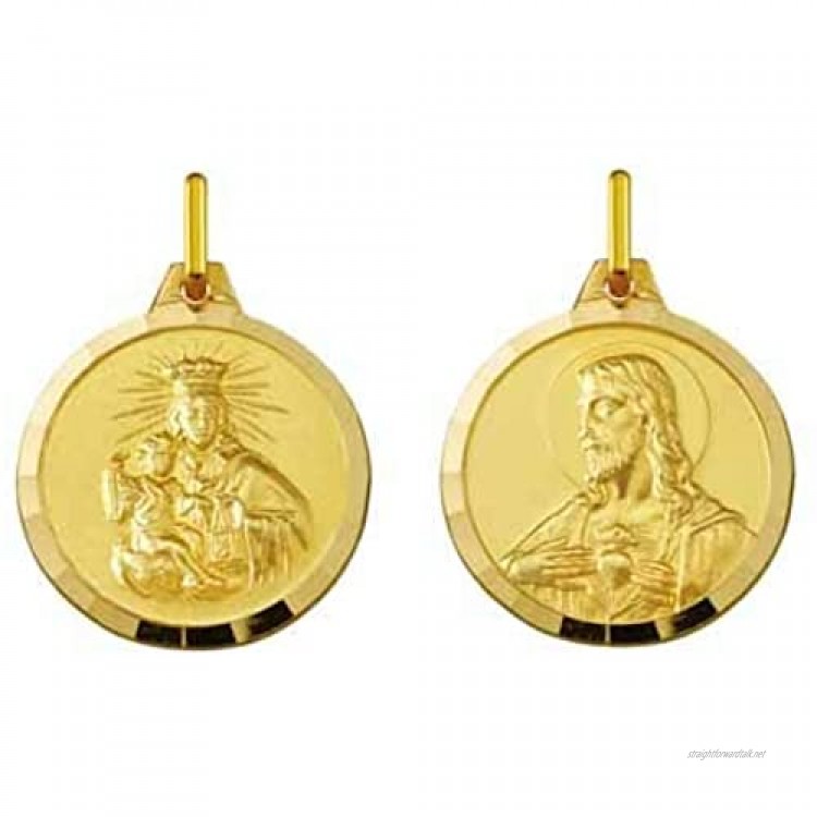 Scapular Medal 18 Carat Gold (750°/00) Carmel/Sacred Heart