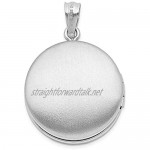 Sterling Silver Brushed and Polished Tree Round Locket Pendant Necklace