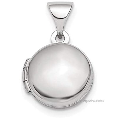 Sterling Silver Domed 10mm Round Locket Pendant Necklace