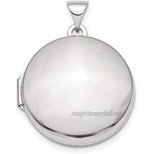 Sterling Silver Domed 20mm Round Locket Pendant Necklace
