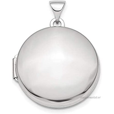Sterling Silver Domed 20mm Round Locket Pendant Necklace