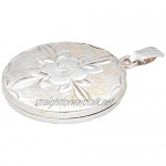Sterling Silver Floral Circular Locket (21mm Diameter)