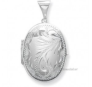 Sterling Silver Large Full Engraved Family Oval Locket