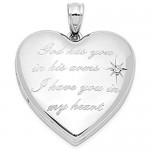 Sterling Silver Rhodium-plate God Has. Diamond Ash Holder Heart Locket for Women