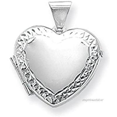 Sterling Silver Small Engraved Edge Heart Locket