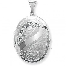 Sterling Silver Small Engraved Oval Locket