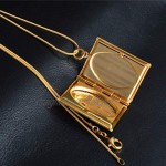 ZJY Photo Lockets Picture Frame Pendant & Necklace For Cross Gold Necklace Photo Box Jewelry 1PC (Color : Gold)