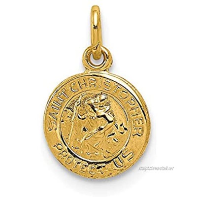 14k Yellow Gold Saint Christopher Medal Pendant Charm Necklace Religious Patron St Fine Jewellery For Women Gifts For Her