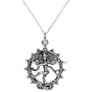 81stgeneration Women's Men's .925 Sterling Silver Shiva Hindu God Pendant Necklace 18"