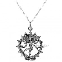 81stgeneration Women's Men's .925 Sterling Silver Shiva Hindu God Pendant Necklace 18"