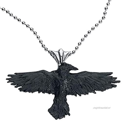 Alchemy Gothic Black Raven Unisex Necklace Black Pewter 