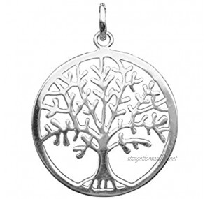 ANTOMUS® SOLID STERLING SILVER TREE OF LIFE YGGDRASIL PENDANT 25mm diameter x 32 high x 0.65mm thick total weight 1.95 grams