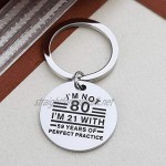 Birthday Keychains Funny 21st 30th 40th 50th 60th 70th 80th Birthday Jewelry Gifts for Him/Her Happy Birthday Inspirational Gifts for BFF Family Friends Coworkers