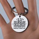 Birthday Keychains Funny 21st 30th 40th 50th 60th 70th 80th Birthday Jewelry Gifts for Him/Her Happy Birthday Inspirational Gifts for BFF Family Friends Coworkers