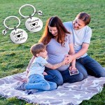 BNQL Daddy and Mommy Est 2021 Keychain Set New Parent Gifts Pregnancy Announcement Gifts for Mom First Time Parents Gifts Expecting Parents to Be Gifts