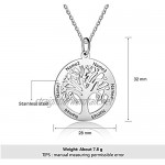 Grand Made Personalised 6 Names Silver Necklace with Tree of Life Pendant Gift Engraved for Grandma for Women for Family Women’s Jewellery